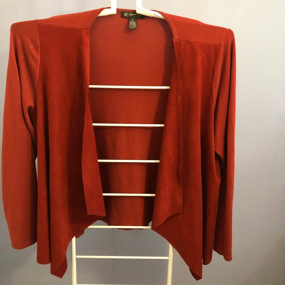 INC faux suede drape front blazer - size 2X